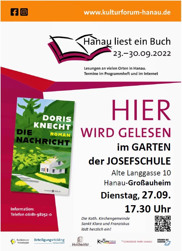 Hanau liest ein Buch - auch bei uns im Garten.